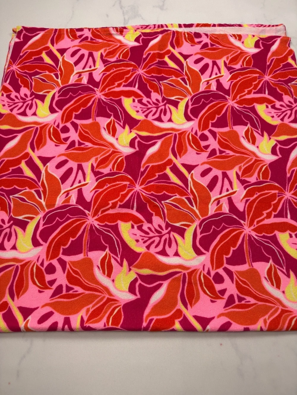 Colorful Leaf Print Fabric Square Accessory Beach Towel